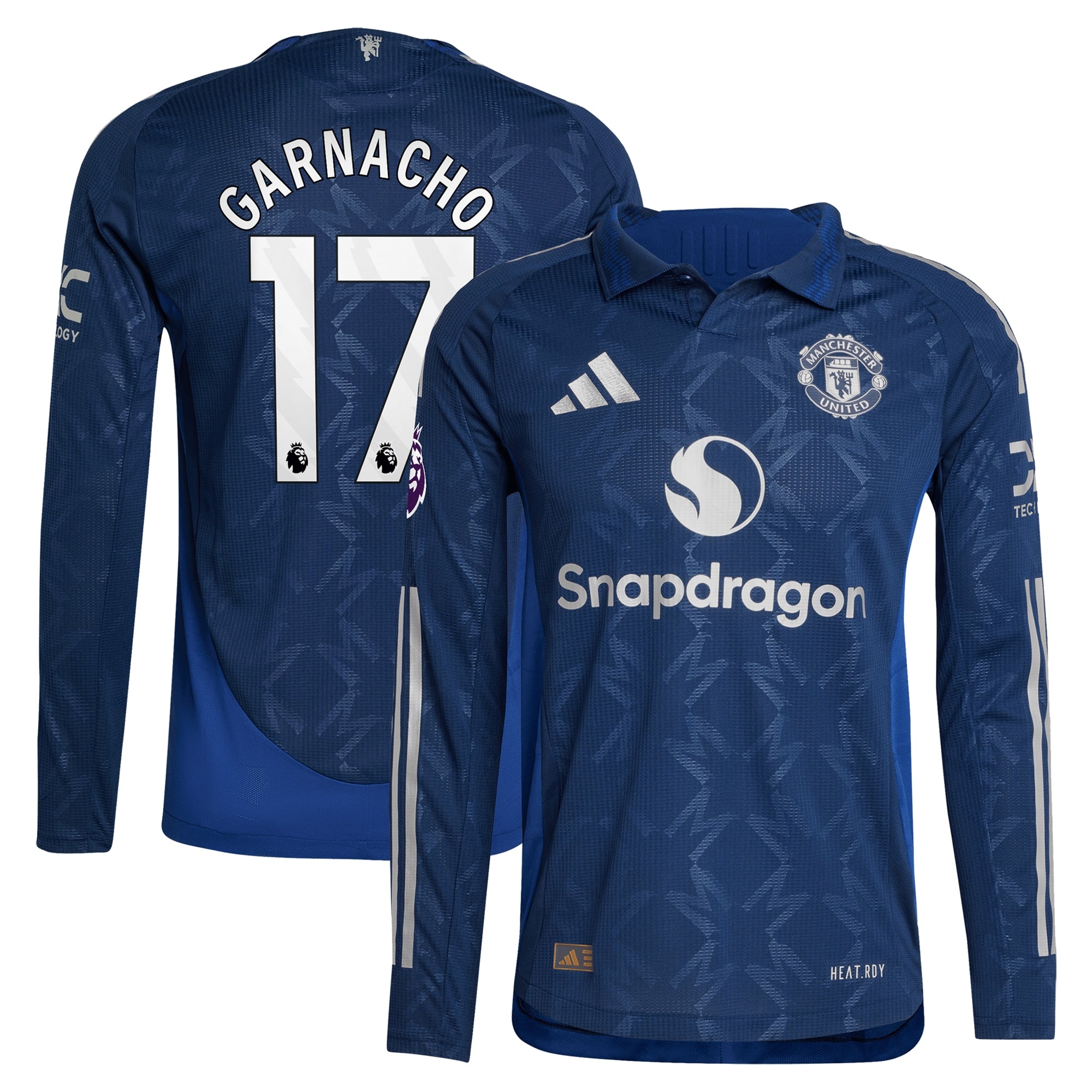 Alejandro Garnacho Manchester United adidas 2024/25 Away Long Sleeve Player Authentic T-shirt - Navy
