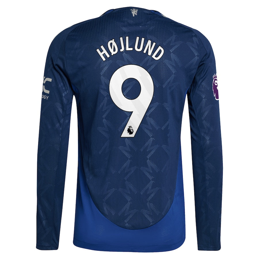 Rasmus Højlund Manchester United adidas 2024/25 Away Long Sleeve Player Authentic T-shirt - Navy