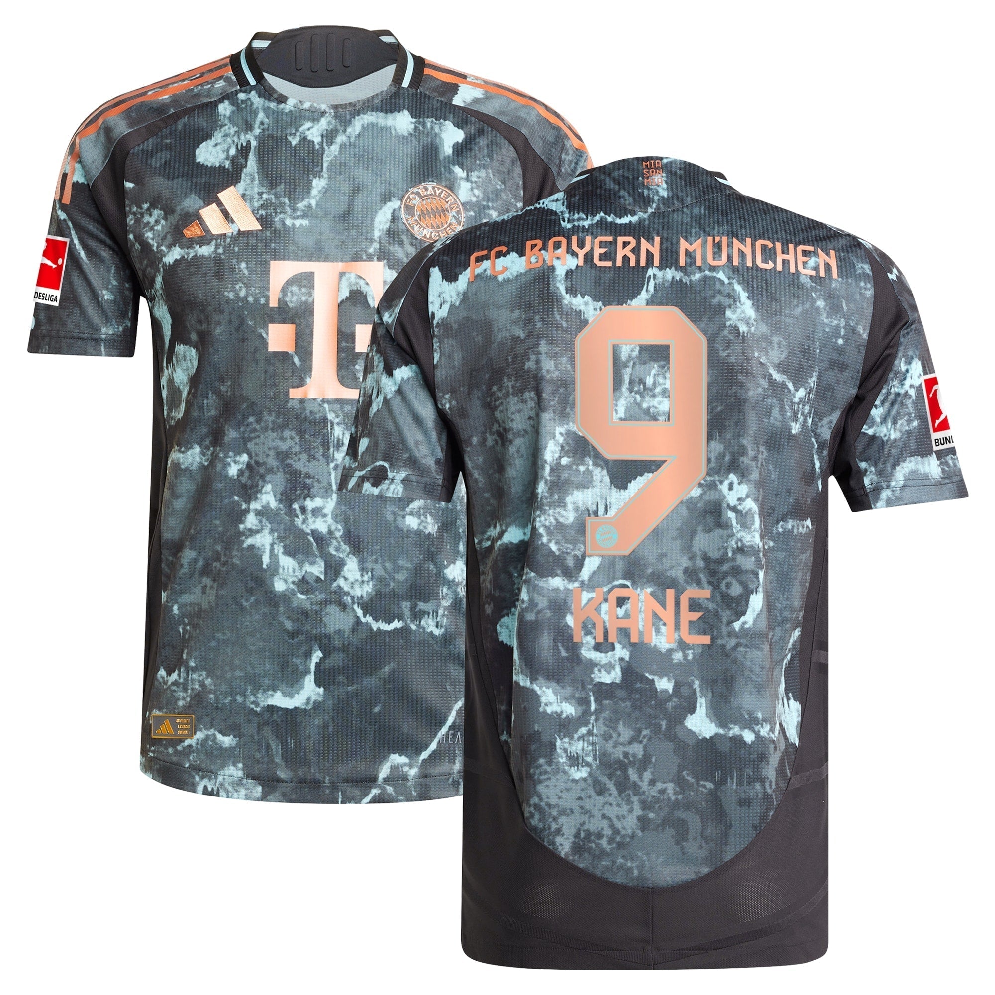 Harry Kane Bayern Munich adidas 2024/25 Away Player Authentic T-shirt - Black