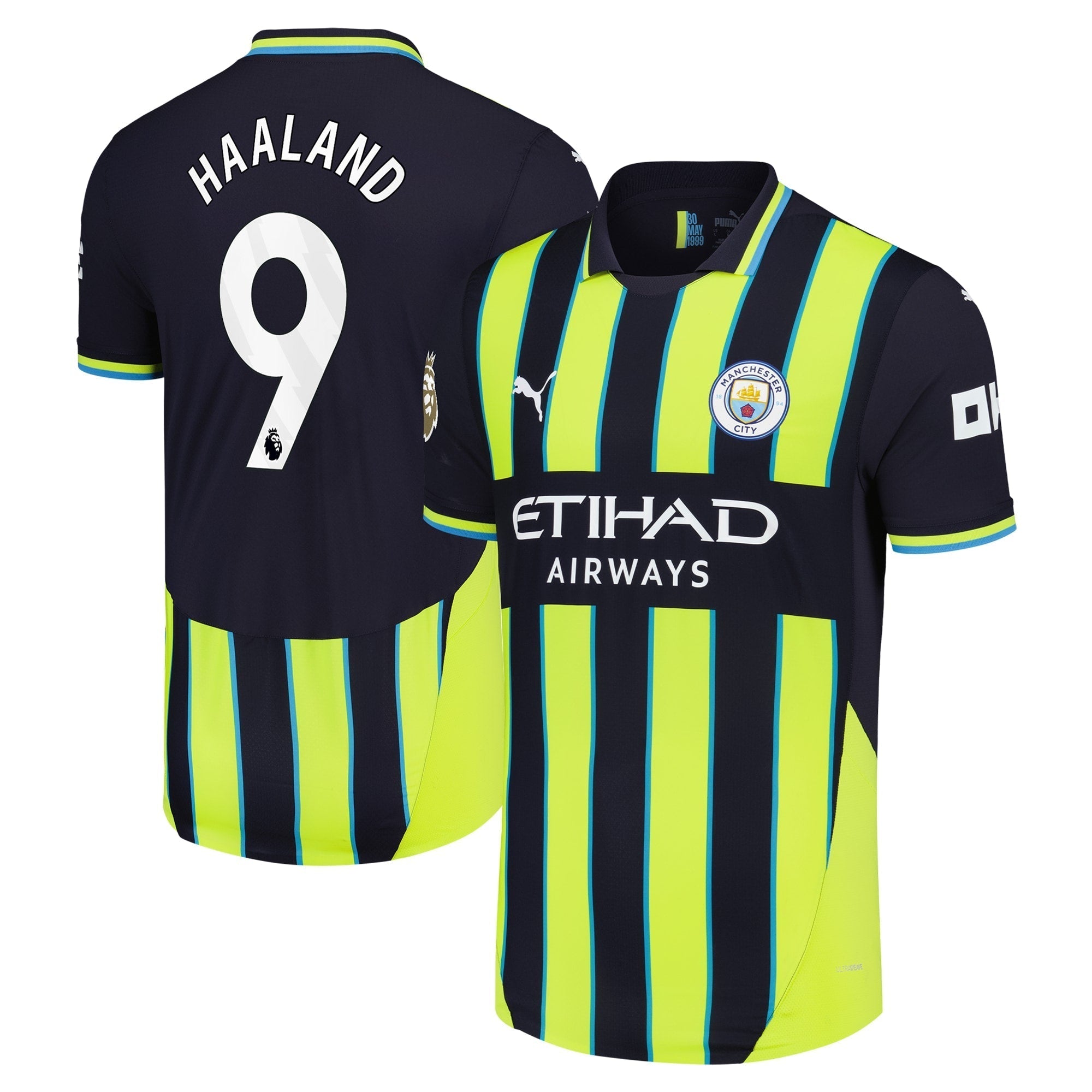 Erling Haaland Manchester City Puma 2024/25 Away Player Authentic T-shirt - Navy
