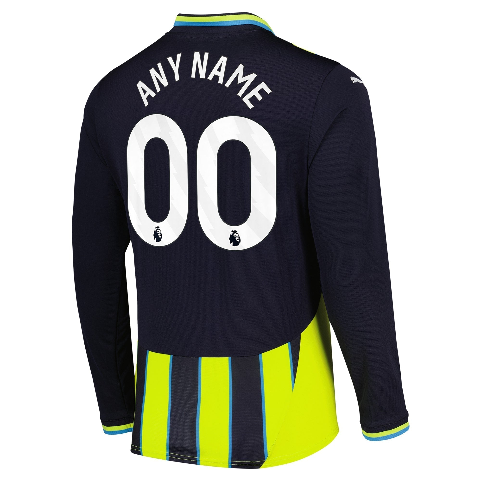Manchester City Puma 2024/25 Away Long Sleeve Custom Authentic T-shirt - Navy