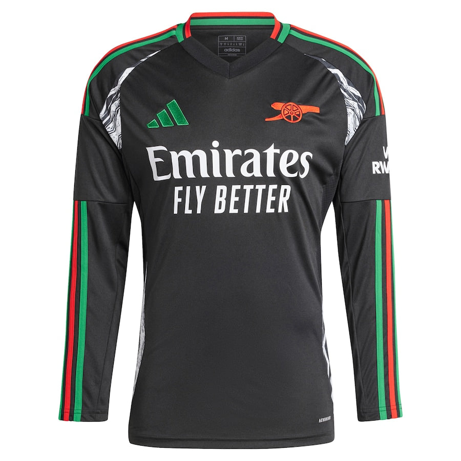 Bukayo Saka Arsenal adidas 2024/25 Away Long Sleeve Player Authentic T-shirt - Black