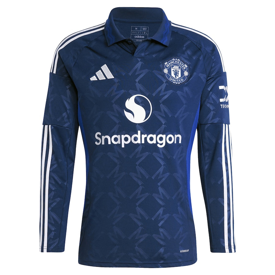 Rasmus Højlund Manchester United adidas 2024/25 Away Long Sleeve Player Authentic T-shirt - Navy