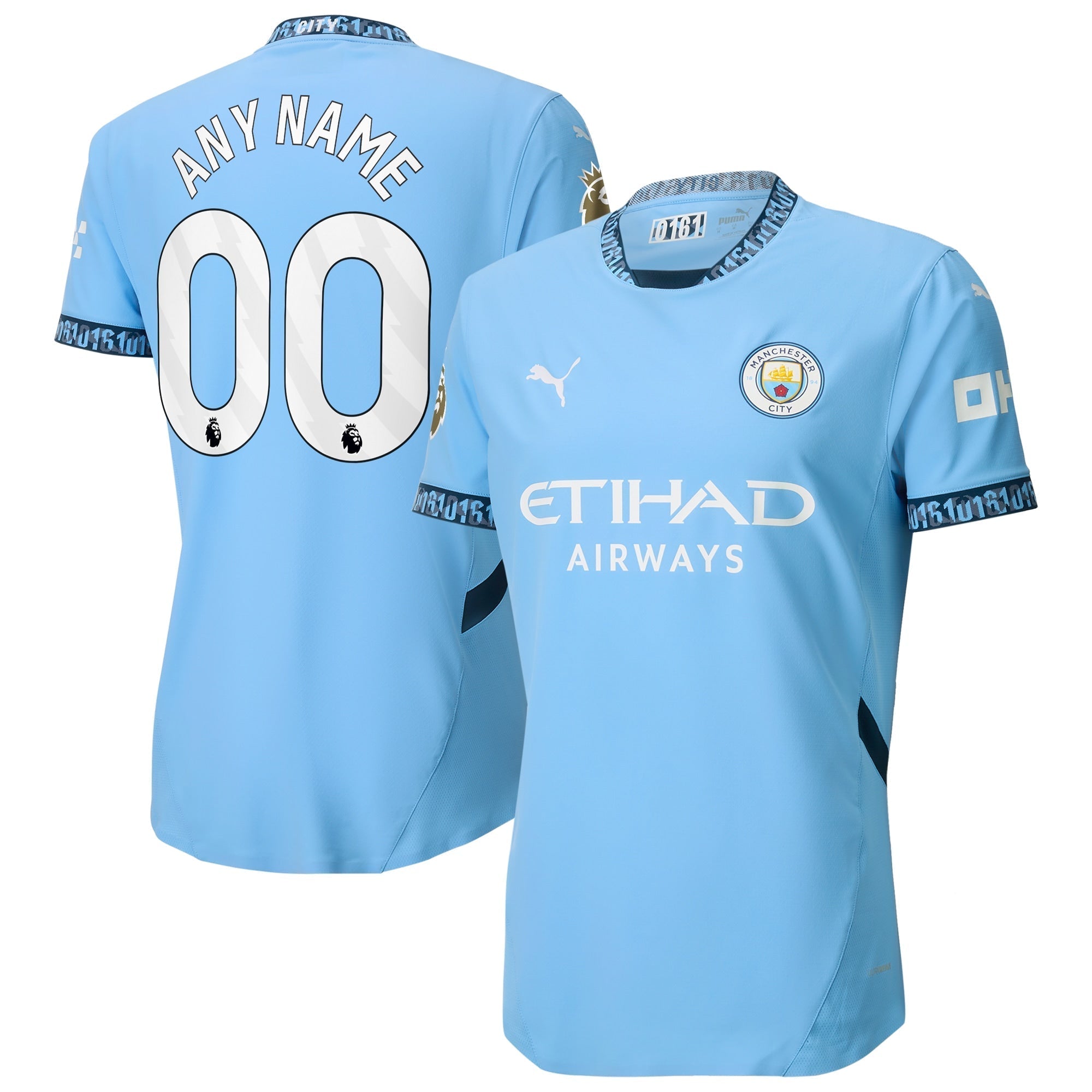 Manchester City Puma 2024/25 Home Custom Authentic T-shirt - Light Blue