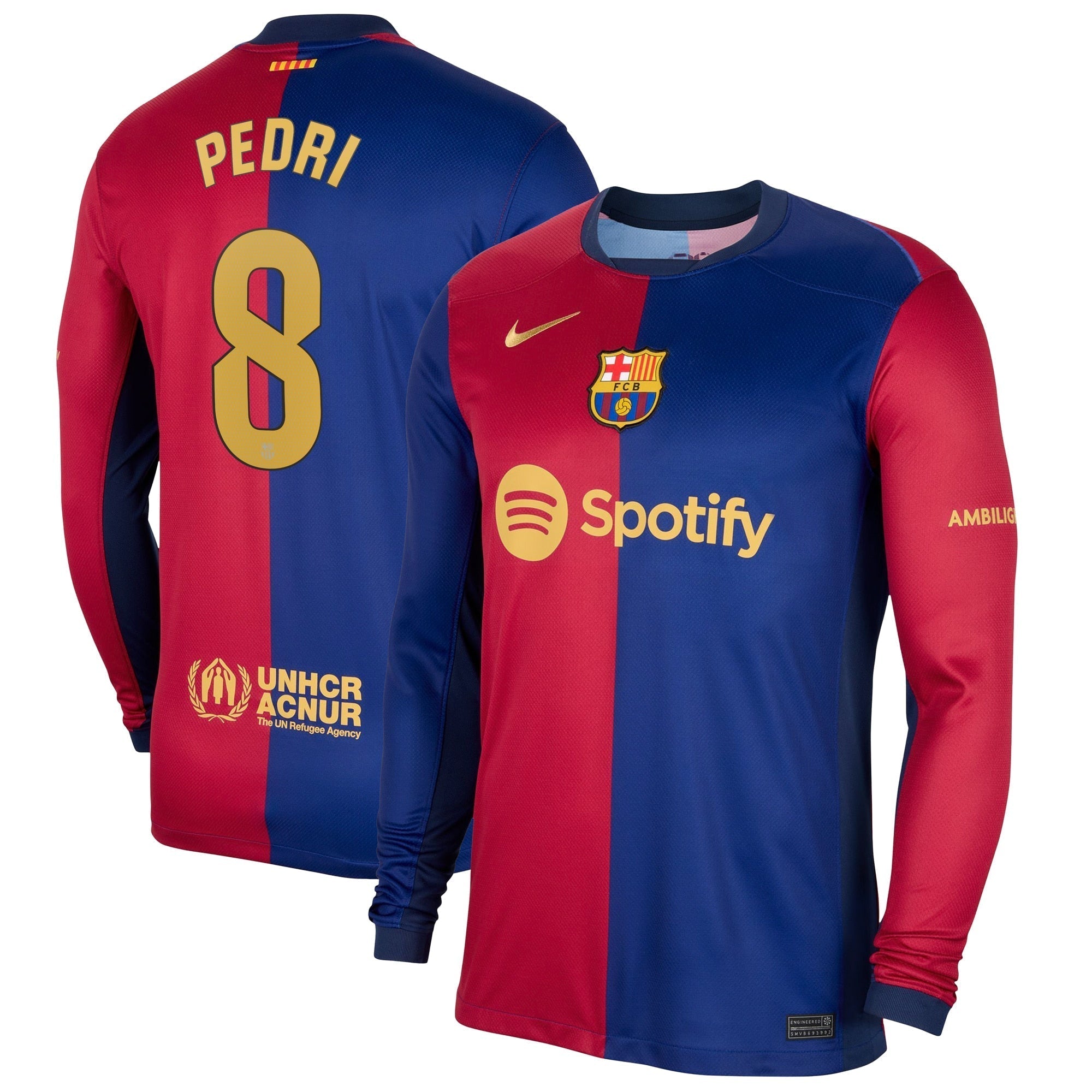 Pedri Barcelona Nike 2024/25 Home Long Sleeve Player Authentic T-shirt - Royal