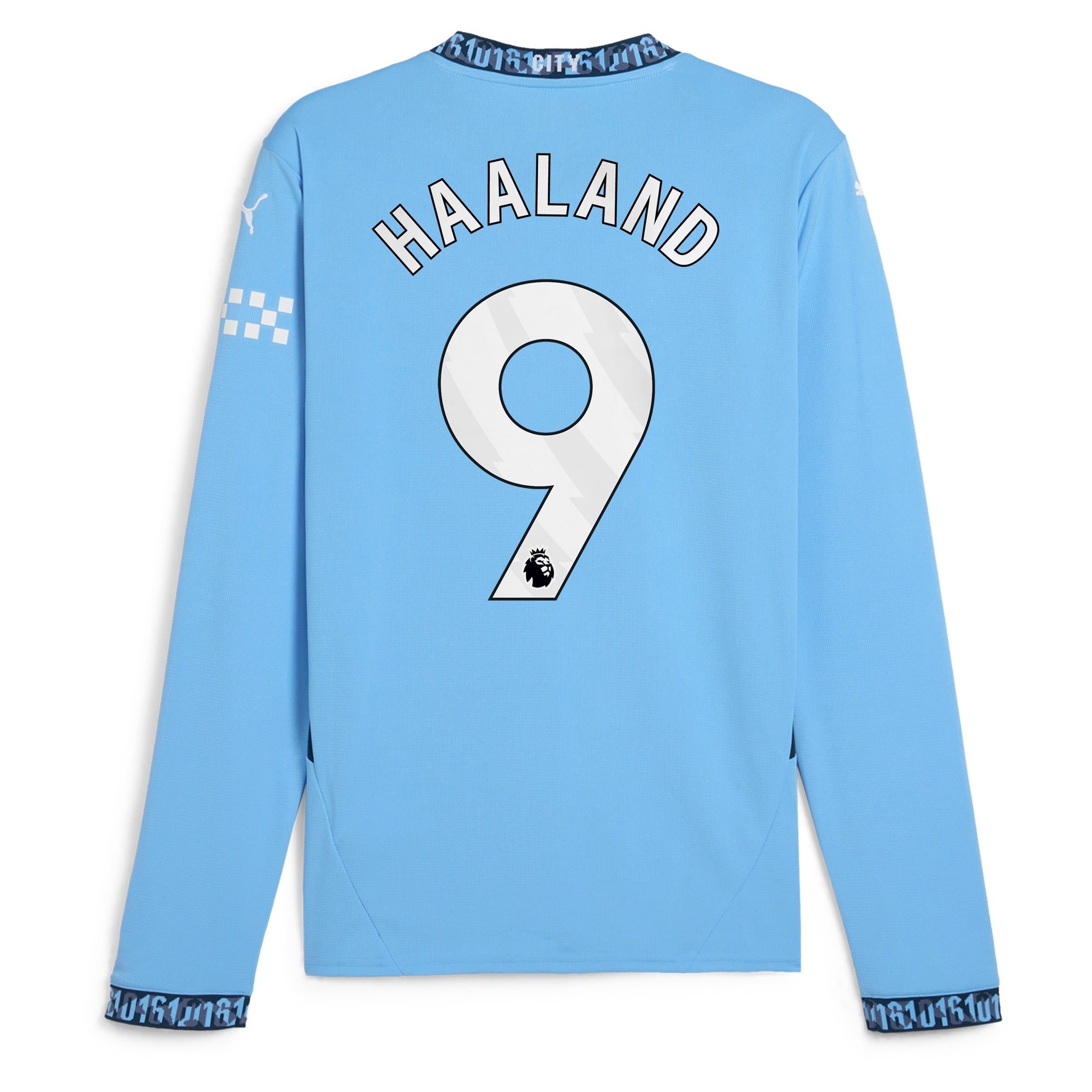 Erling Haaland Manchester City Puma 2024/25 Home Long Sleeve Player Authentic T-shirt - Light Blue