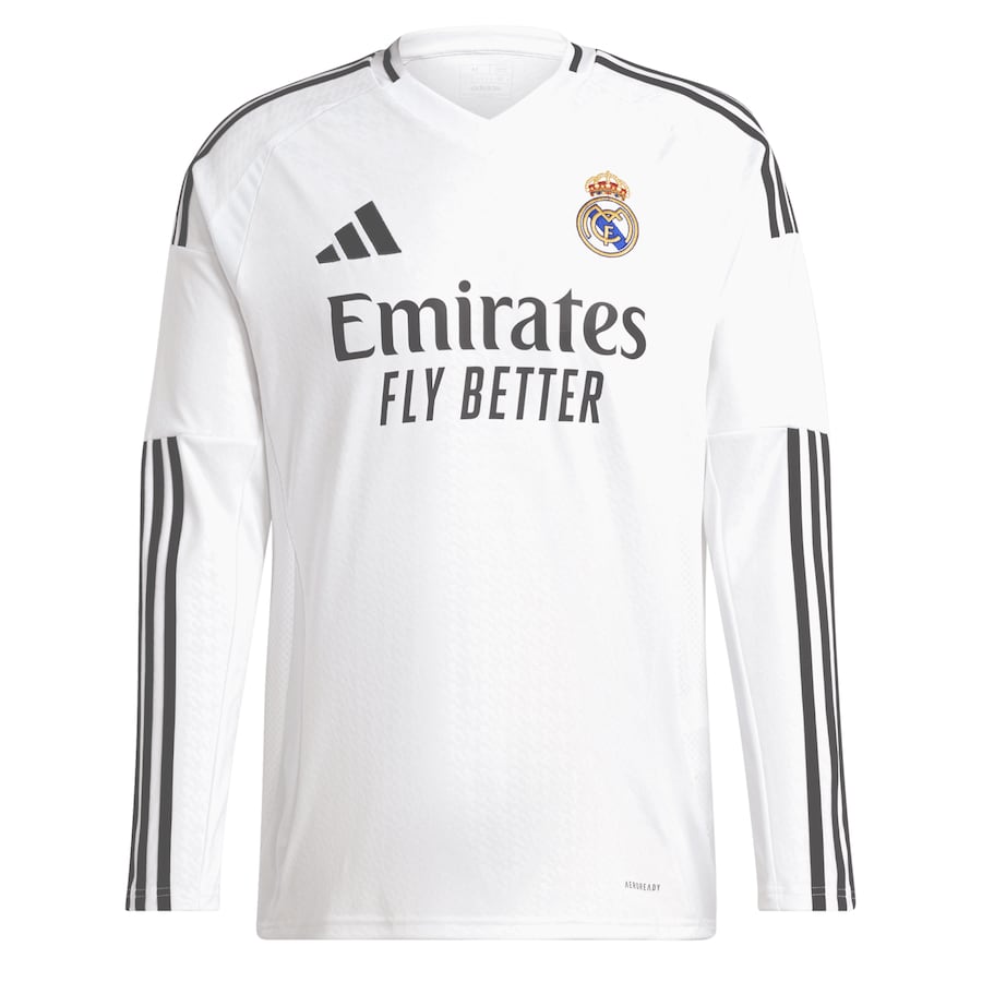 Kylian Mbappé Real Madrid adidas 2024/25 Home Long Sleeve Player Authentic T-shirt - White