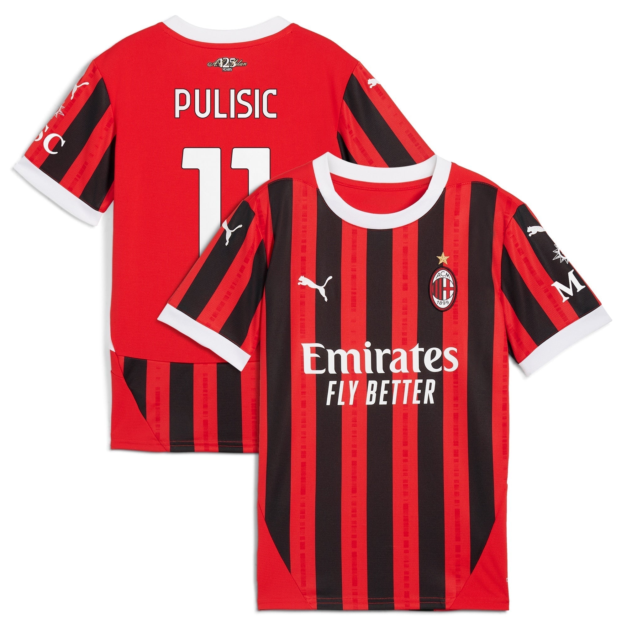 Christian Pulisic AC Milan Puma 2024/25 Home Player Authentic T-shirt - Red