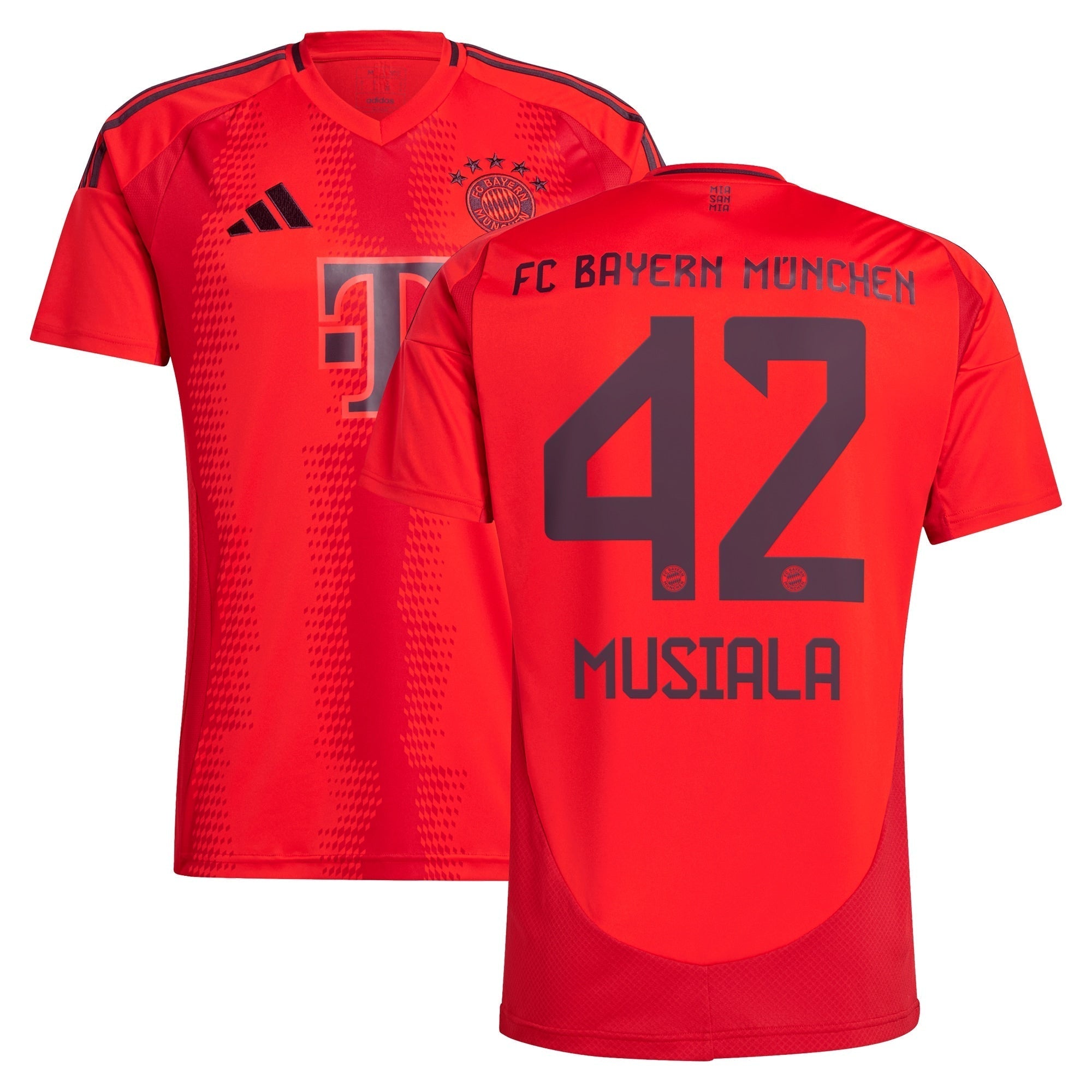 Jamal Musiala Bayern Munich adidas 2024/25 Home Player Authentic T-shirt - Red