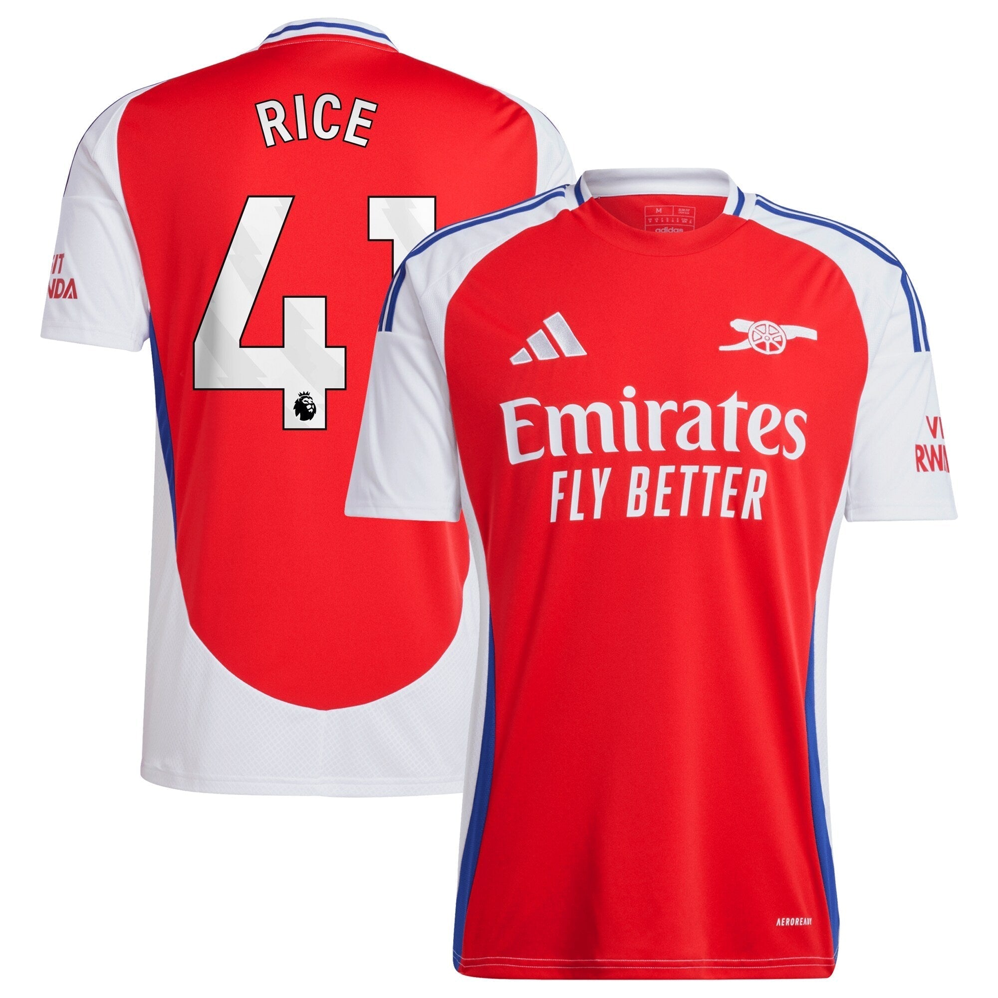 Declan Rice Arsenal adidas 2024/25 Home Player Authentic T-shirt – Red
