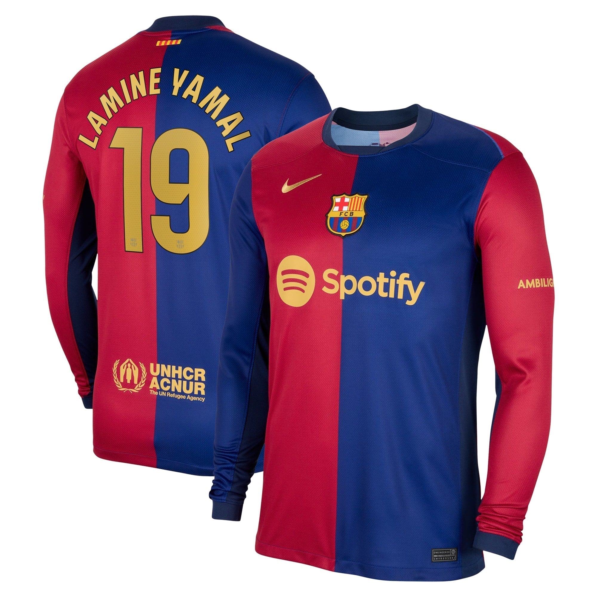 Lamine Yamal Barcelona Nike 2024/25 Home Player Long Sleeve Authentic T-shirt - Royal