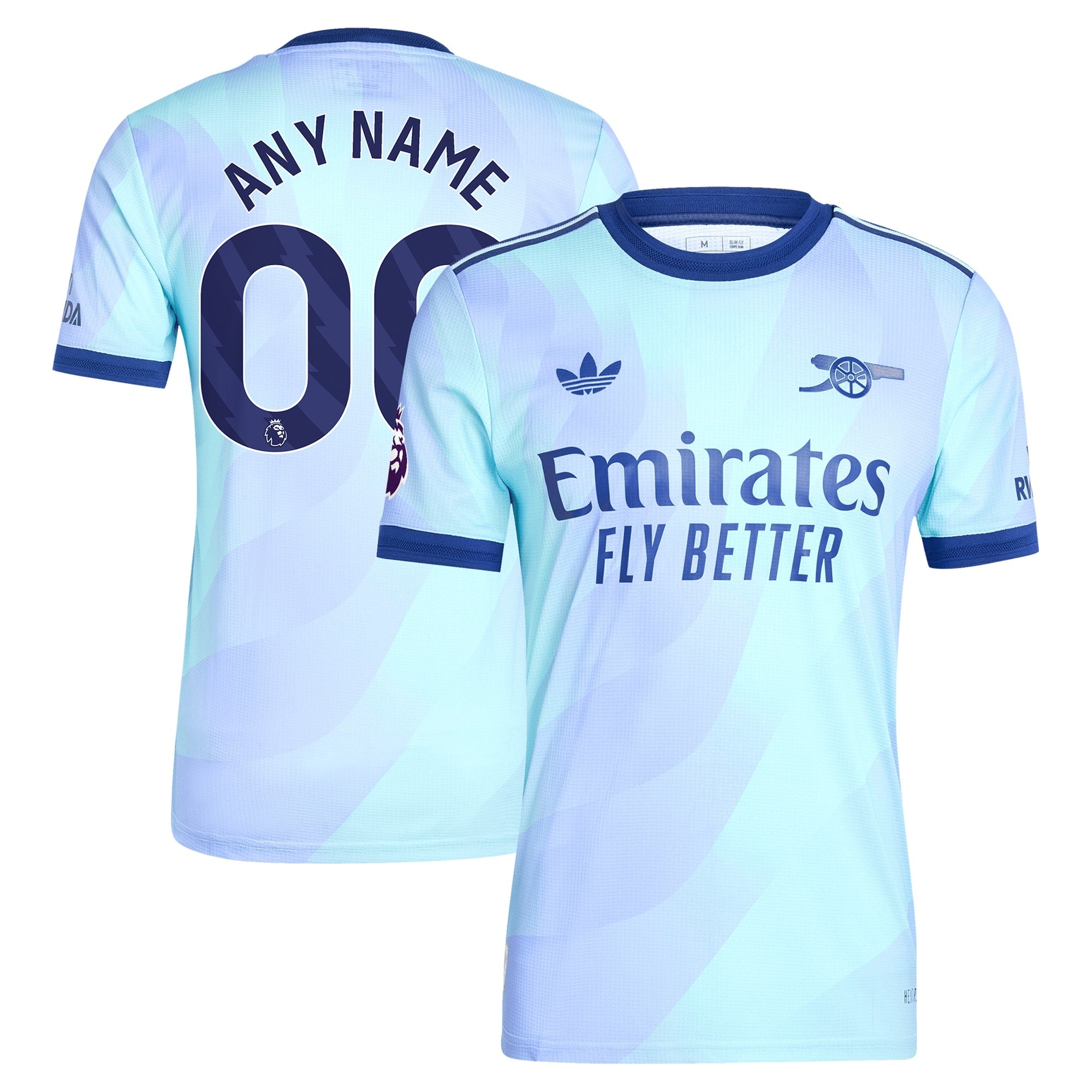Arsenal adidas Originals 2024/25 Third Custom Authentic T-shirt - Aqua
