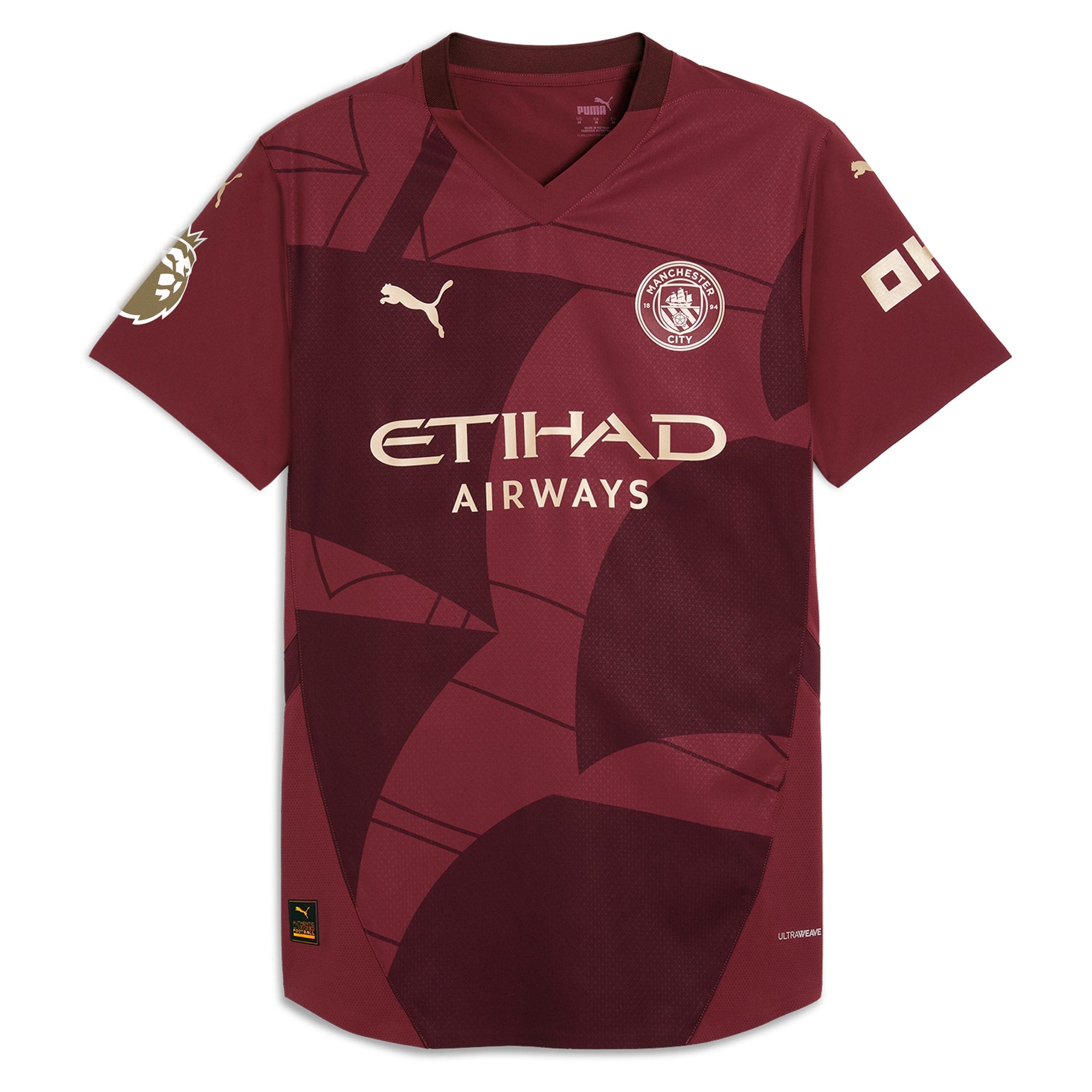 Manchester City Puma 2024/25 Third Custom Authentic T-shirt - Burgundy