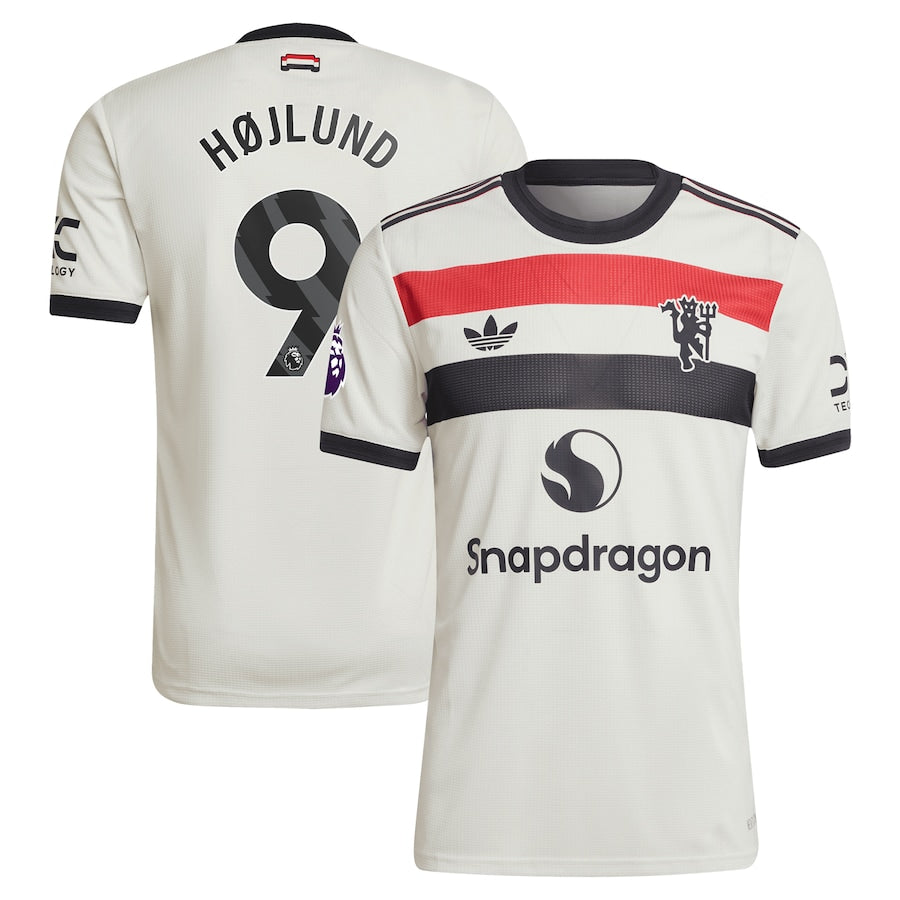 Rasmus Højlund Manchester United adidas Originals 2024/25 Third Authentic T-shirt - Cream