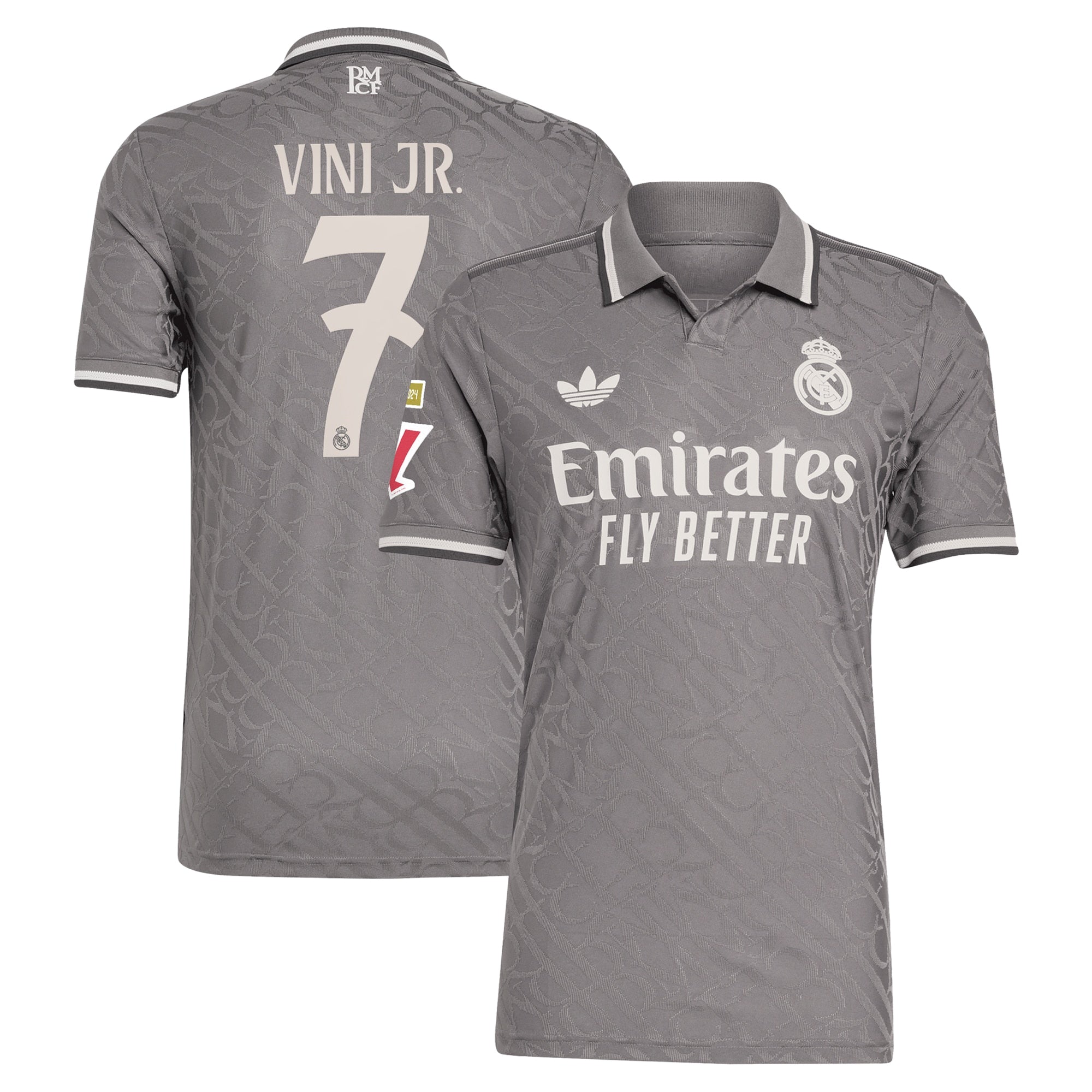 Vini Jr. Real Madrid adidas Originals 2024/25 Third Player Authentic T-shirt - Charcoal