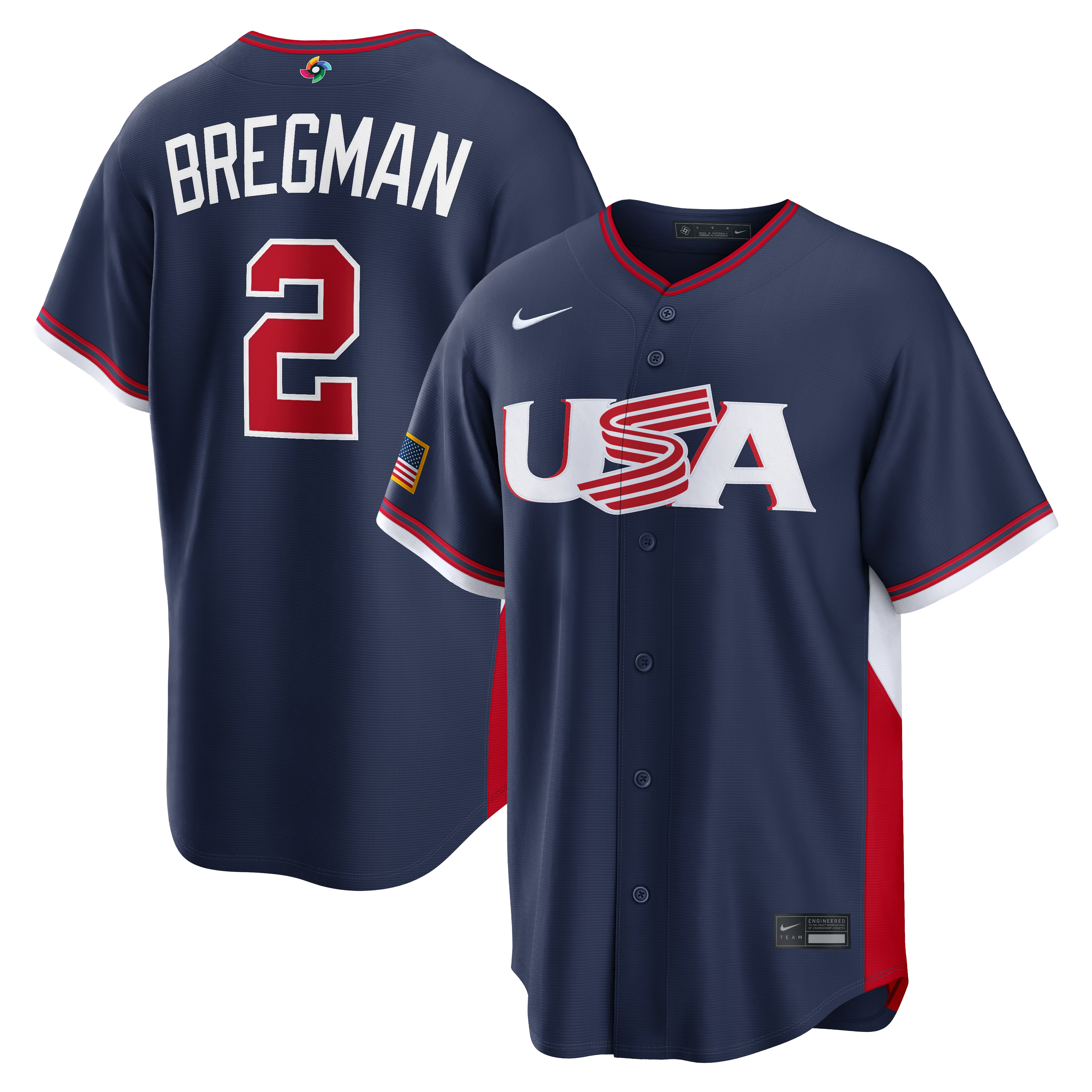Nike USA Baseball 2026 World Baseball Classic Road Stadium Jersey – Alex Bregman – Navy