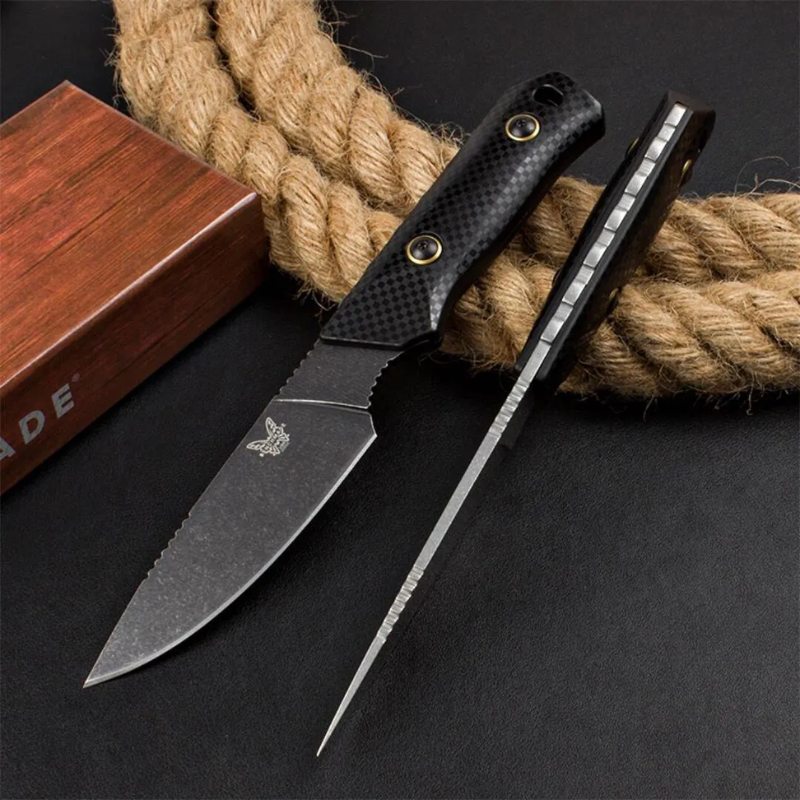 Benchmade 15600OR Raghorn Fixed Blade: D2 Steel & All-Weather Santoprene Grip