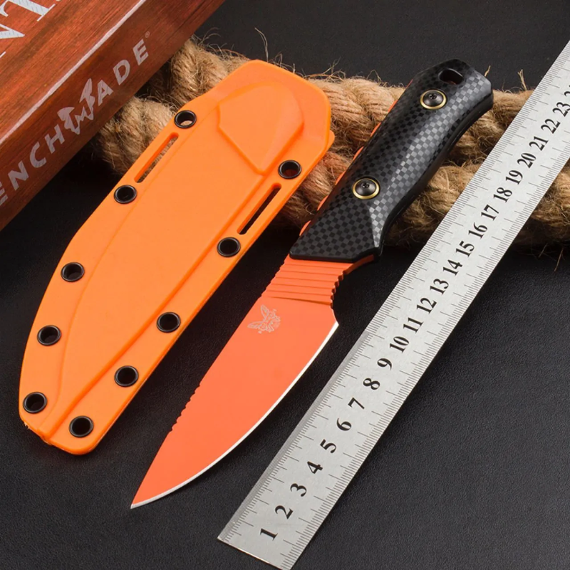 Benchmade 15600OR Raghorn Fixed Blade: D2 Steel & All-Weather Santoprene Grip