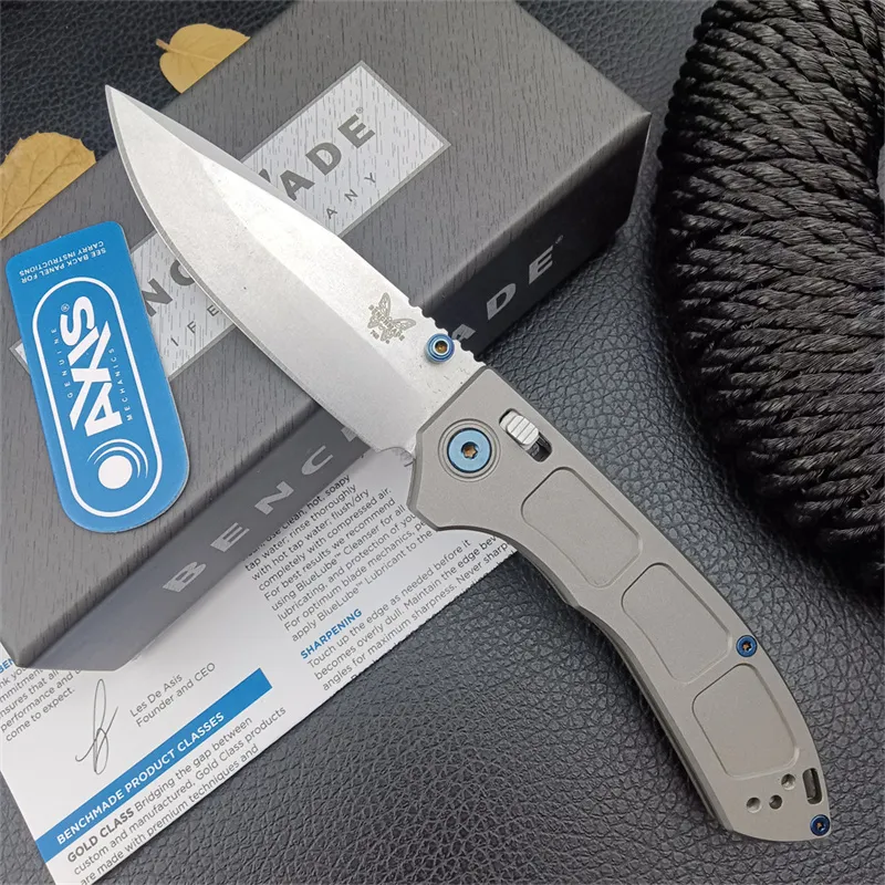 Benchmade 748 Narrows: Gray Aluminum & D2 Precision Art Knife