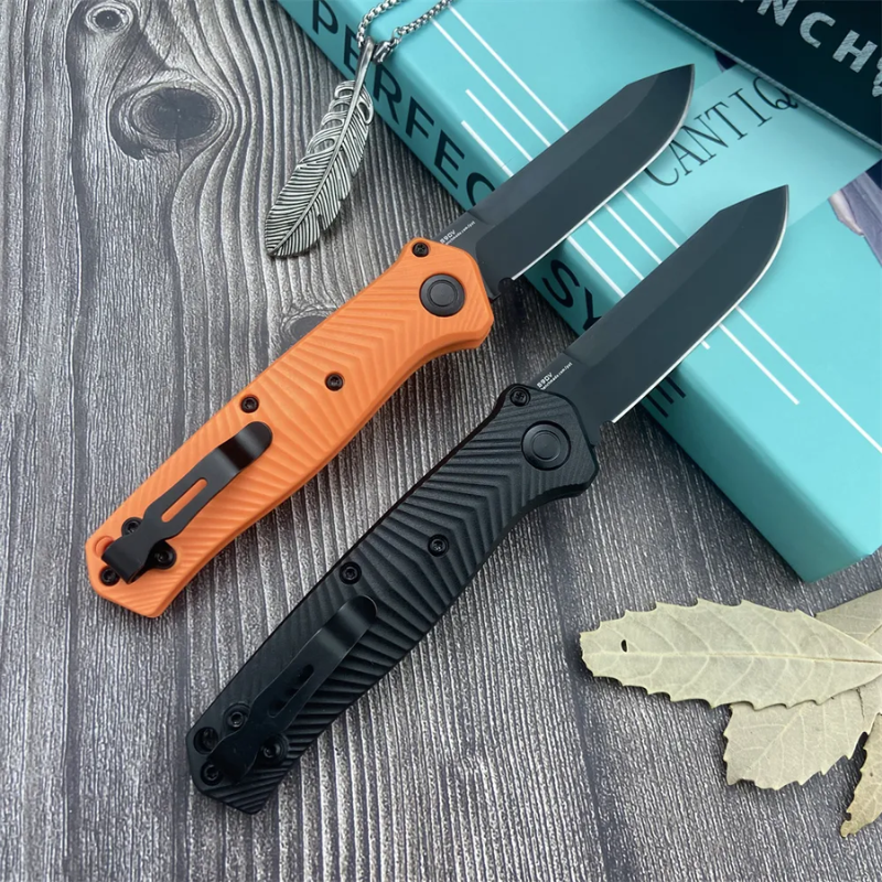 Professional Title: Benchmade 8551 Mediator Auto: Safety Orange S90V Tactical Folder