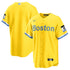 Boston Red Sox Nike City Connect Custom Authentic T-shirt - Gold/Light Blue
