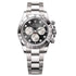 Bright black and steel set with diamonds, Oyster, 40 mm, white gold