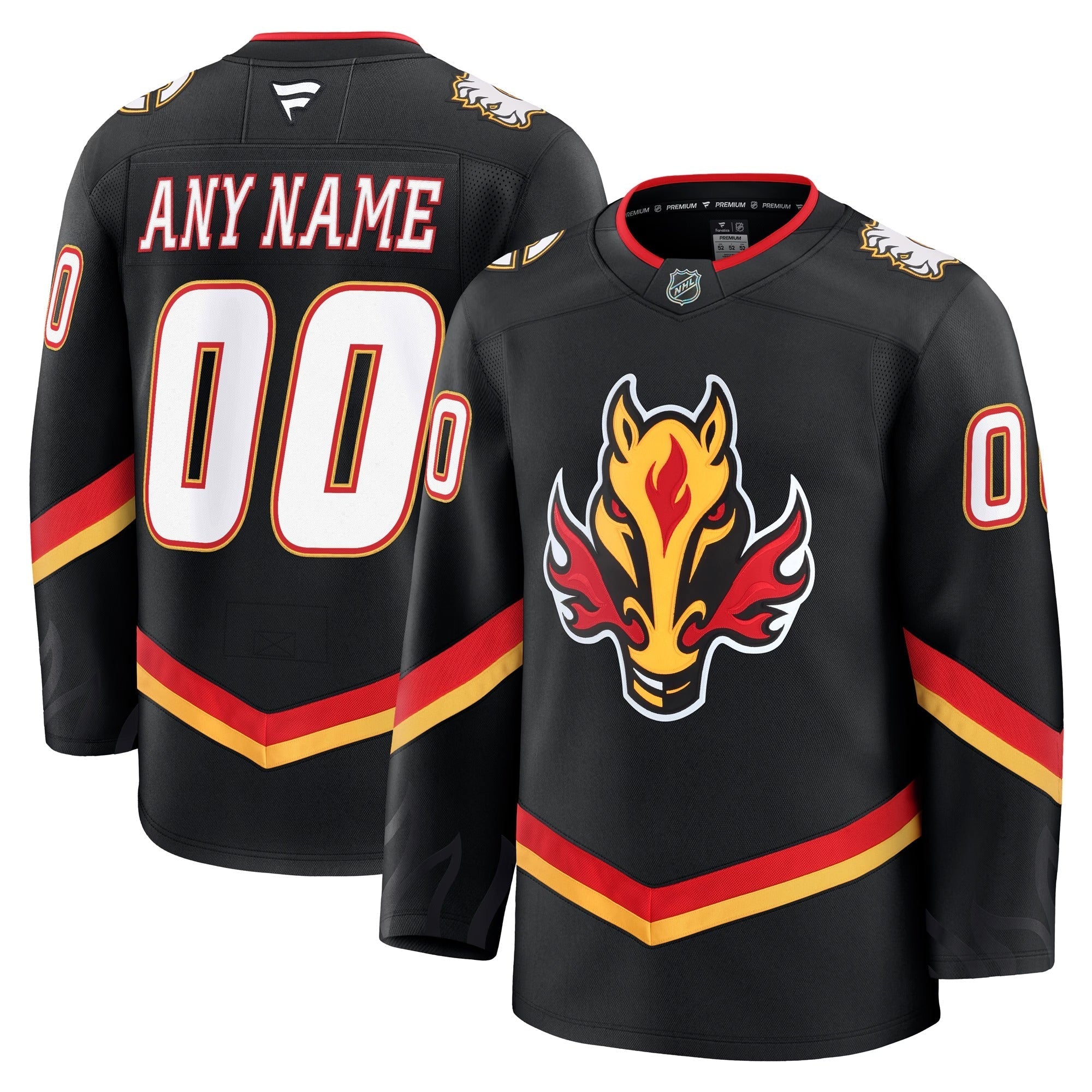 Calgary Flames Fanatics Premium Alternate Custom Jersey – Black "Blasty" Edition
