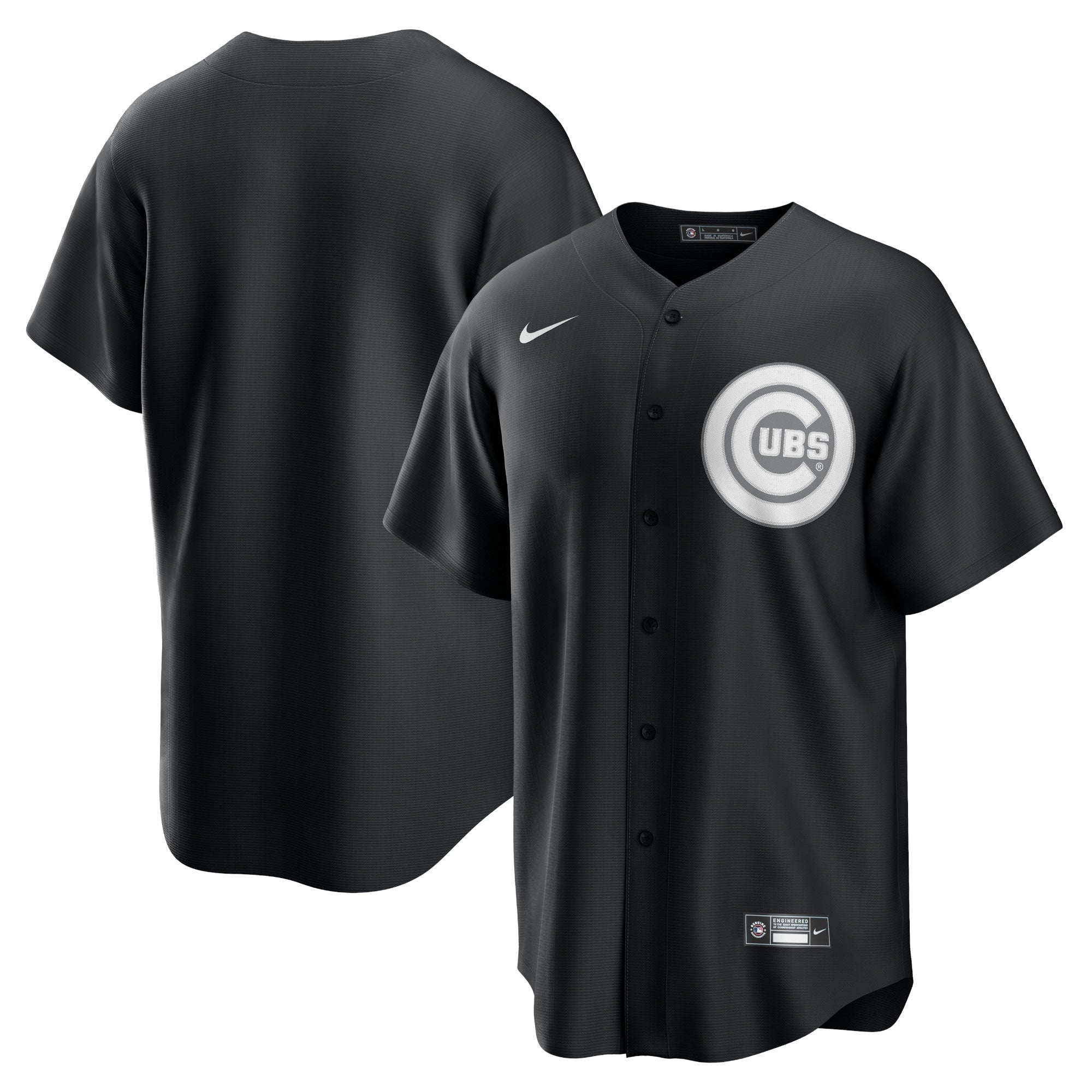 Chicago Cubs Nike Official Custom Authentic T-shirt - Black/White