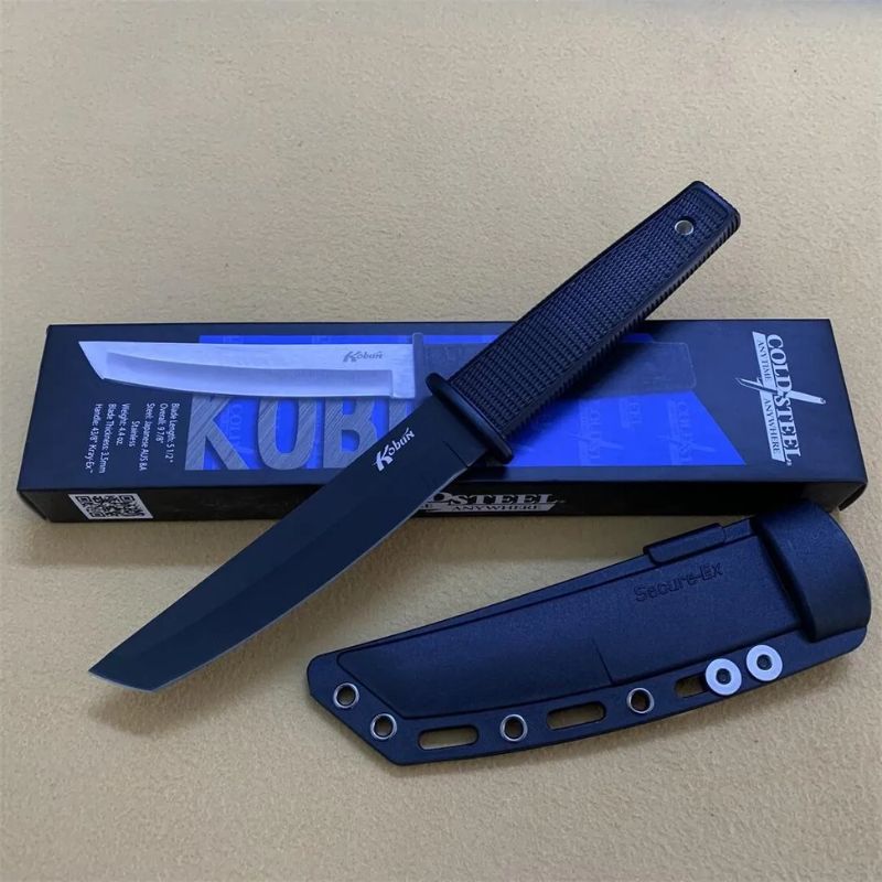 Cold Steel 17T Tanto Fixed Blade: 25cm Tactical Hunter | High-Traction Rubber Grip