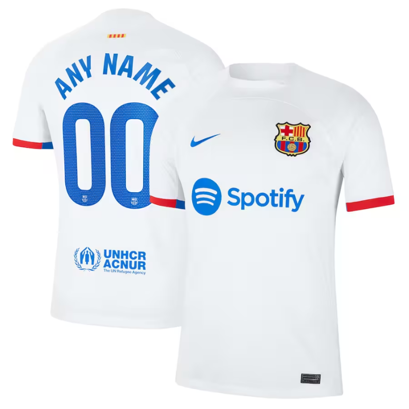 Fc Barcelona Nike 2023/24 Away Custom Authentic T-shirt - White