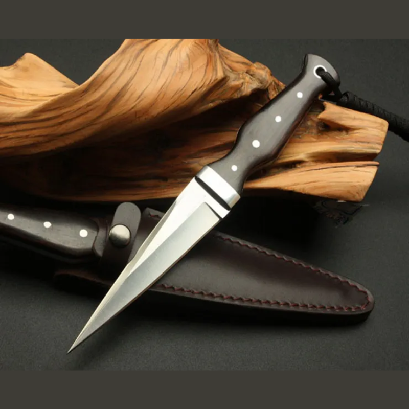 Fixed blade knife aus10a 60hrc satin blade For Hunting