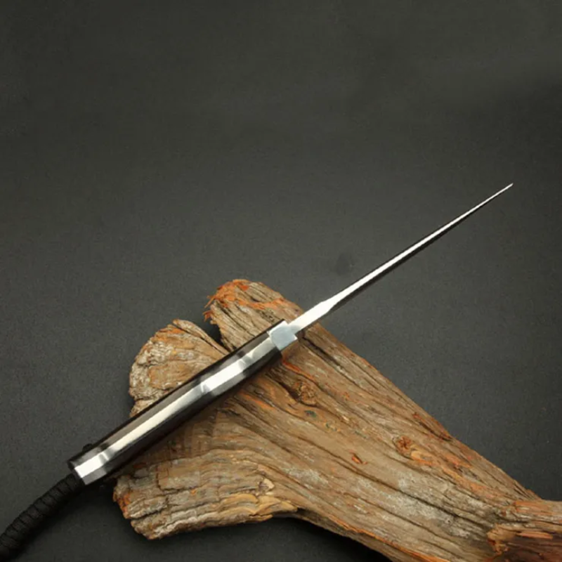 Fixed blade knife aus10a 60hrc satin blade For Hunting