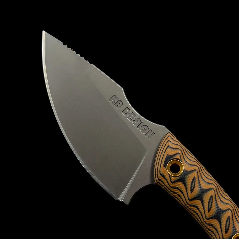 RMJ Tactical Small Fixed Blade Straight Knife – 3.54" USA-10 Steel Titanium Coated Blade – Dual-Color G10 Handle Combat EDC
