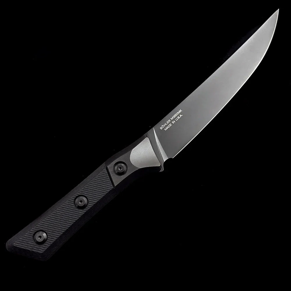 Microtech Boning Knife – 6.12" M390MK Premium Steel DLC Coated Blade – Merlot G10 Composite Handle Tactical Kitchen Fixed Blade