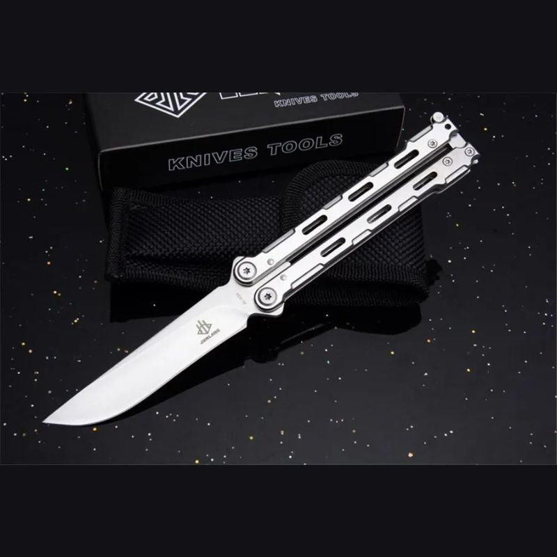 JunLang 03AB All-Steel Hunting Knife: 210mm Heavy-Duty Folder | 58HRC Corrosion Resistant