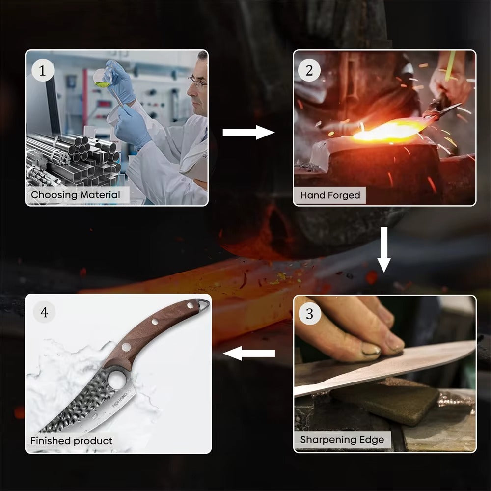 KnivesCollection™ | 6" Hand-Forged Boning Knife | Stainless Steel Meat Cleaver