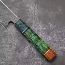 KnivesCollection™ | 8" Damascus Chef Knife | VG10 Core & Unique Stabilized Wood Handle
