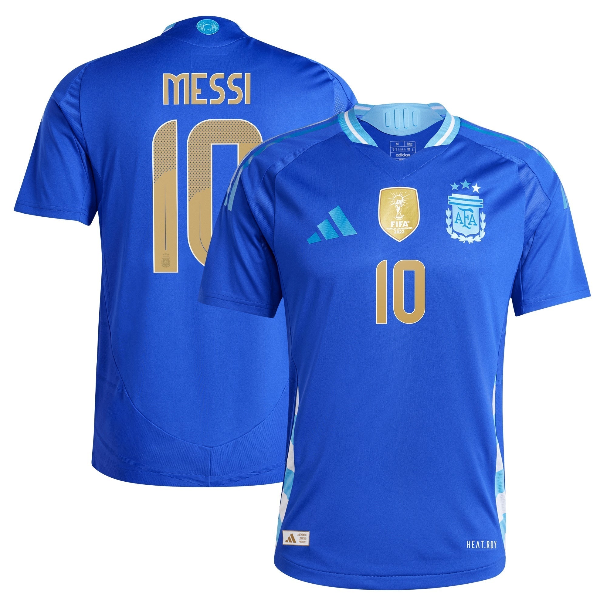 Lionel Messi Argentina National Team adidas 2024 Shirt Away Player Authentic T-shirt - Blue