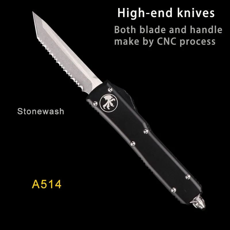 Microtech Style Automatic Knife: T6061 Aviation Aluminum | Ultra-Light 103g Tactical Hunter
