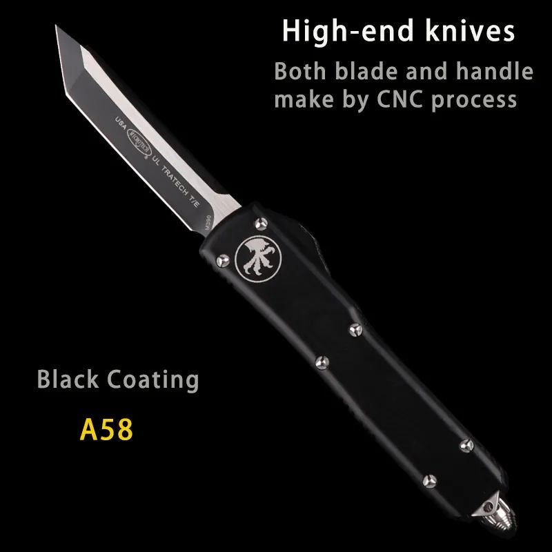 Microtech Style Automatic Knife: T6061 Aviation Aluminum | Ultra-Light 103g Tactical Hunter