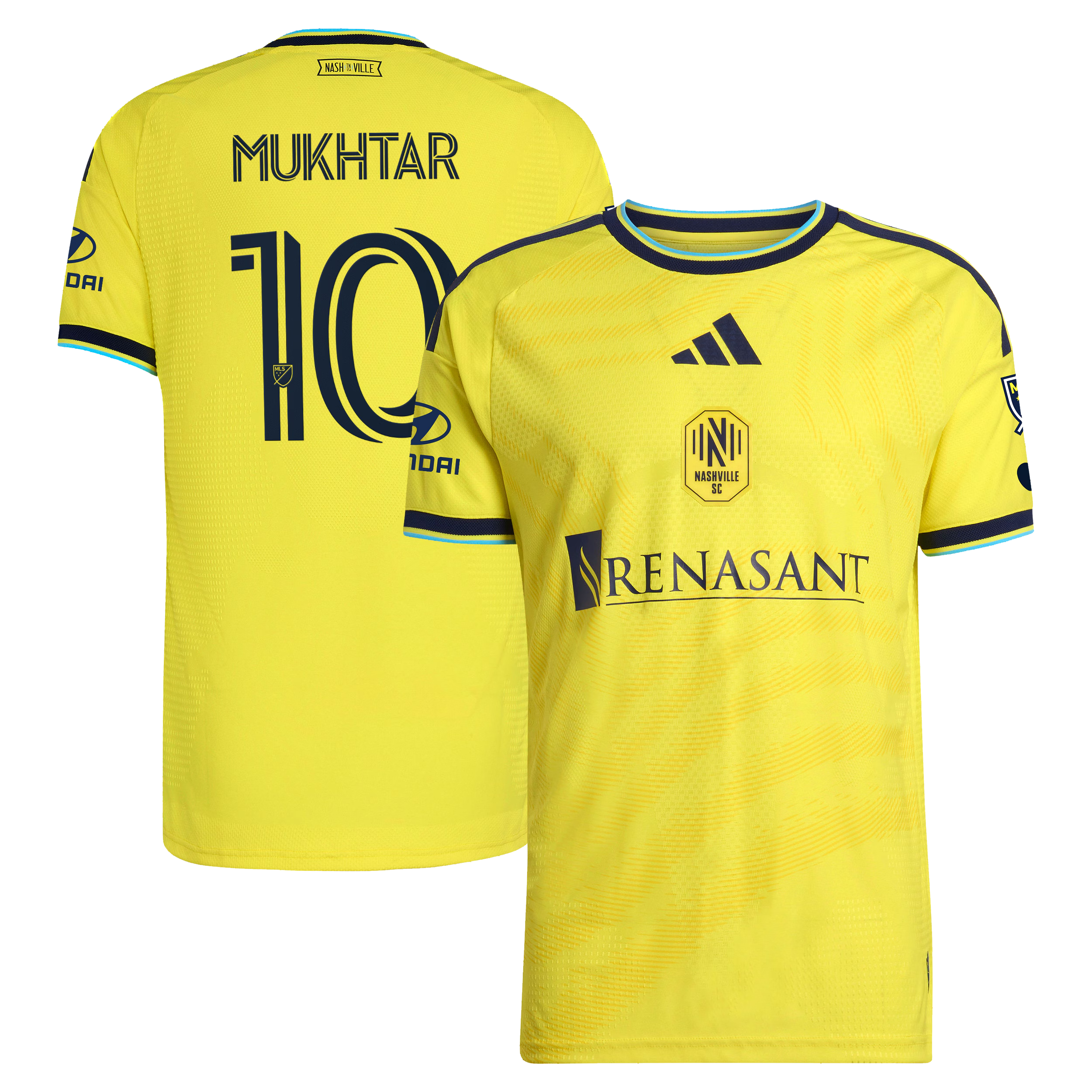 Nashville SC // Hany Mukhtar #10 Official 2026 The Reverb On-Field Patch Jersey – Yellow