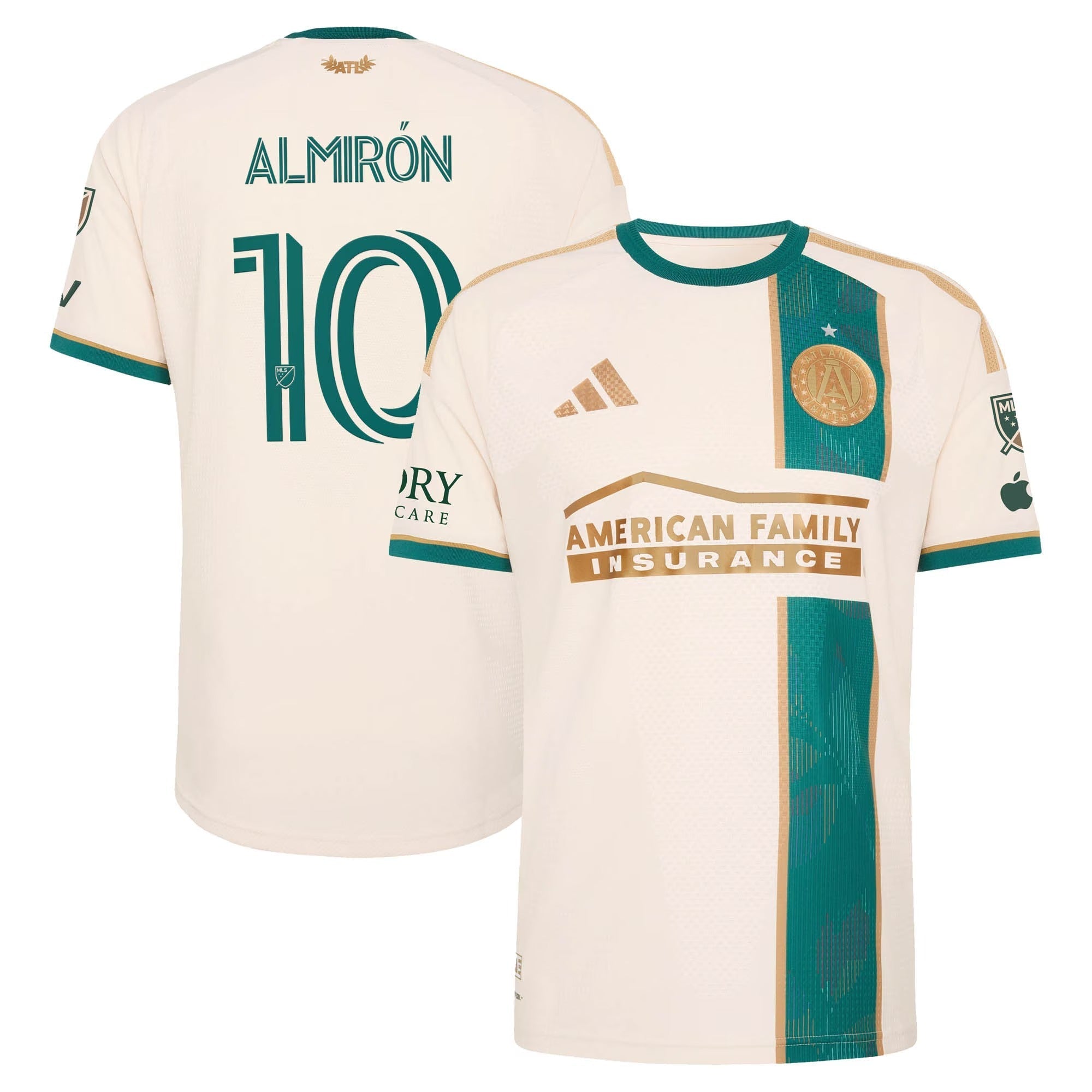 Official Miguel Almirón Atlanta United FC adidas 2026 Spirit of '96 Match Jersey – Secondary Tan