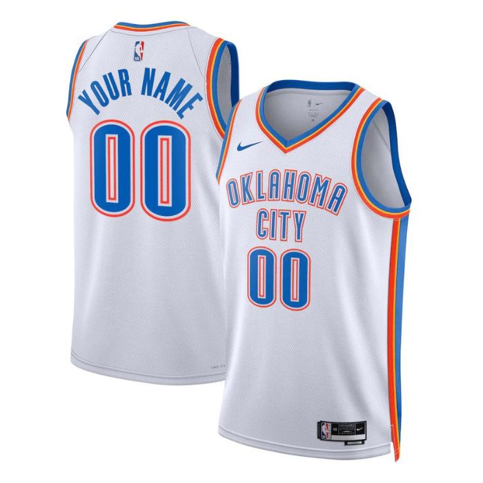 Oklahoma City Thunder Unisex 2023 Swingman Custom Jersey White - Association Edition - Jersey Teams World