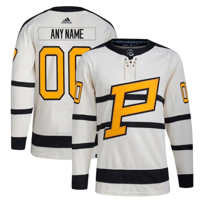 Pittsburgh Penguins Team 2023 Winter Classic Unisex Personalized Jersey - Cream - Jersey Teams World