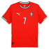 Portugal National Team Home Jersey 2025 - Red Football Shirt - Player #7 (Ronaldo) Custom Print