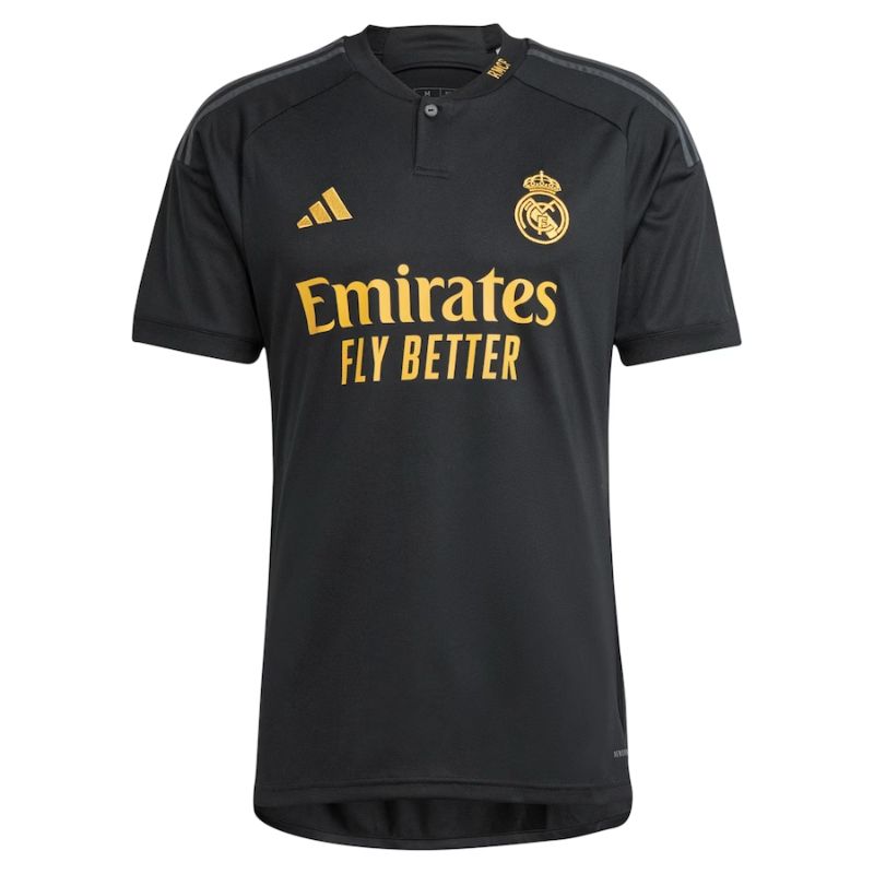 Real Madrid Adidas 2023/24 Third Custom Authentic T-shirt - Black