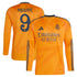 Real Madrid adidas 2024/25 Away Long Sleeve Player Kylian Mbappé  9 Authentic T-shirt - Orange