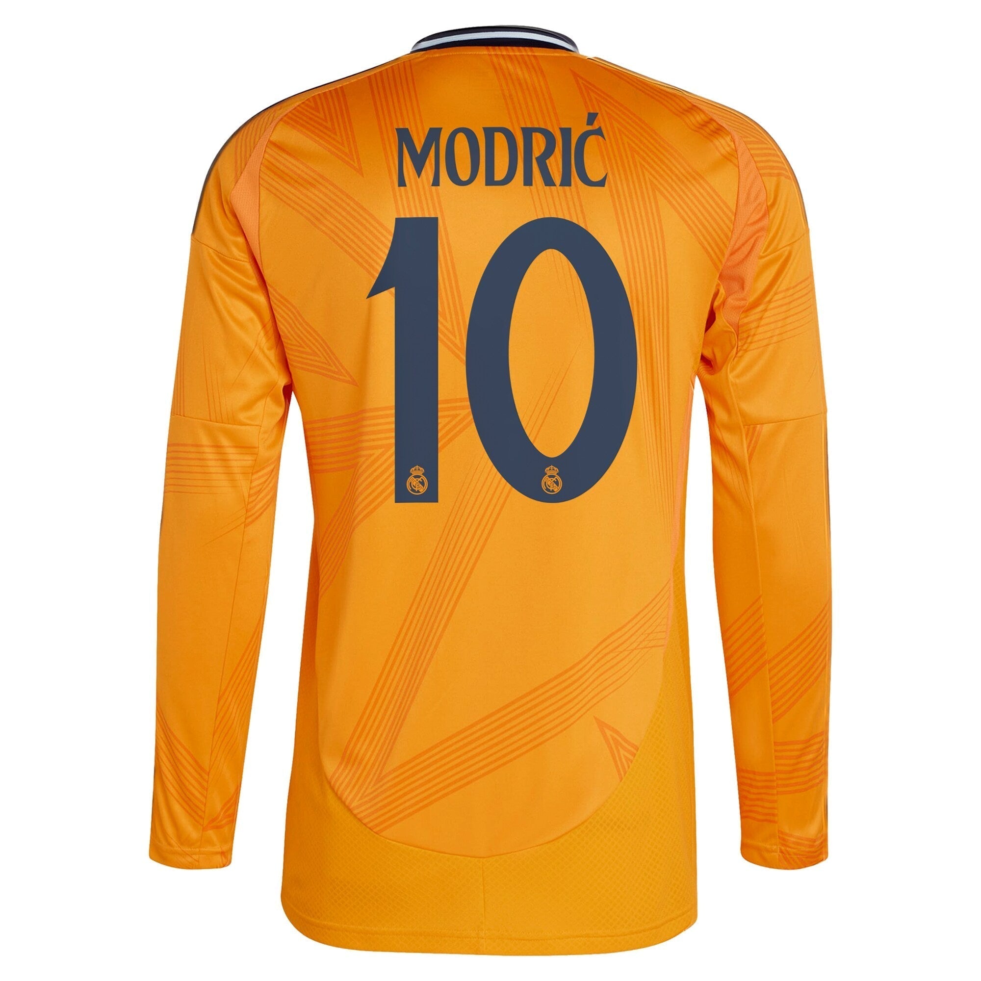 Real Madrid adidas 2024/25 Away Long Sleeve Player Luka Modric 10 Authentic T-shirt - Orange