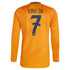 Real Madrid adidas 2024/25 Away Long Sleeve Player Vini Jr. 7 Authentic T-shirt - Orange