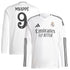 Real Madrid adidas 2024/25 Home Long Sleeve Kylian Mbappé 9 Player Authentic T-shirt - White